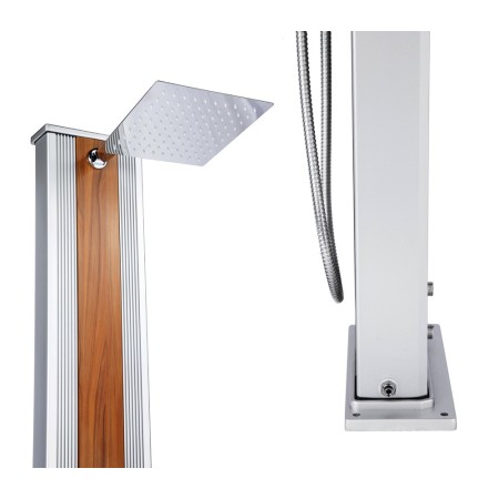 Doccia Solare in Alluminio inox 40 litri Ibrida Acqua Calda da Giardino Esterno