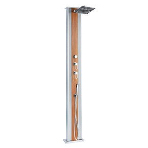 Doccia Solare in Alluminio inox 40 litri Ibrida Acqua Calda da Giardino Esterno
