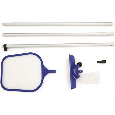 Kit Pulizia Piscina Fuori Terra Fondo Spazzola Aspirante Skimmer Retino Acqua