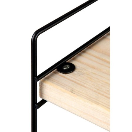 Mobile Scaffale per Trucchi da Bagno Multiuso in Metallo Nero Legno Salvaspazio