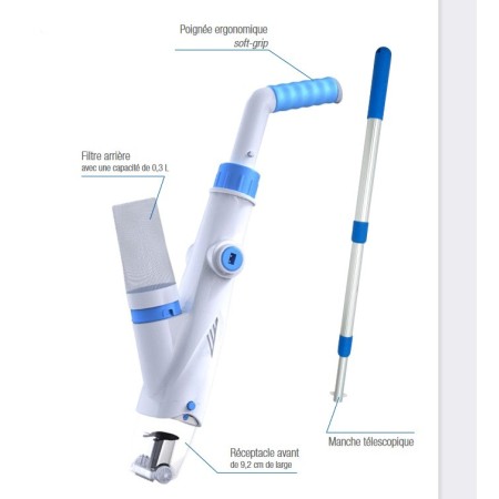 Robot Pulitore Aspiratore a Batteria Pulizia Piscina Fuori Terra Spa Senza Fili