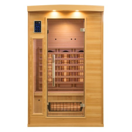 Sauna a Raggi Infrarossi 2 Posti in Legno Casa Cabina Ionizzatore Cromoterapia