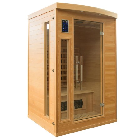 Sauna a Raggi Infrarossi 2 Posti in Legno Casa Cabina Ionizzatore Cromoterapia