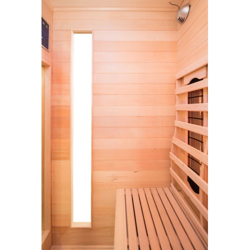 Sauna a Raggi Infrarossi 2 Posti in Legno Casa Cabina Ionizzatore Cromoterapia