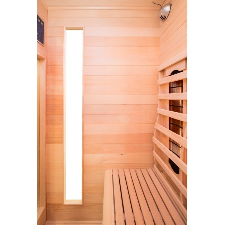 Sauna a Raggi Infrarossi 2 Posti in Legno Casa Cabina Ionizzatore Cromoterapia