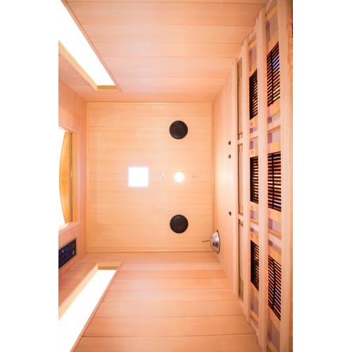 Sauna a Raggi Infrarossi 2 Posti in Legno Casa Cabina Ionizzatore Cromoterapia