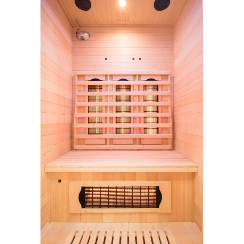 Sauna a Raggi Infrarossi 2 Posti in Legno Casa Cabina Ionizzatore Cromoterapia