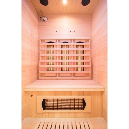 Sauna a Raggi Infrarossi 2 Posti in Legno Casa Cabina Ionizzatore Cromoterapia