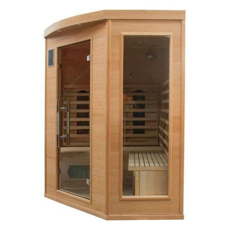 Cabina Sauna ad Raggi Infrarossi 3 4 Posti Angolare Legno da Casa Cromoterapia