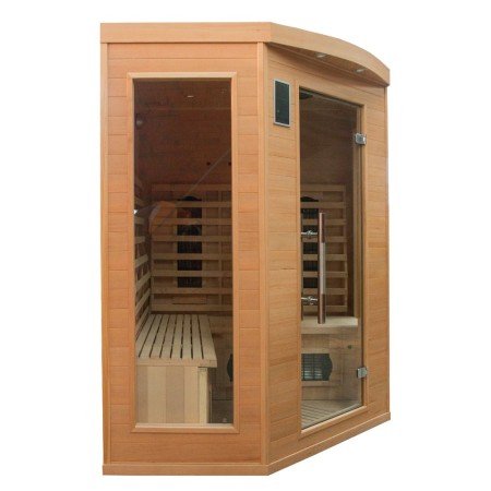 Cabina Sauna ad Raggi Infrarossi 3 4 Posti Angolare Legno da Casa Cromoterapia