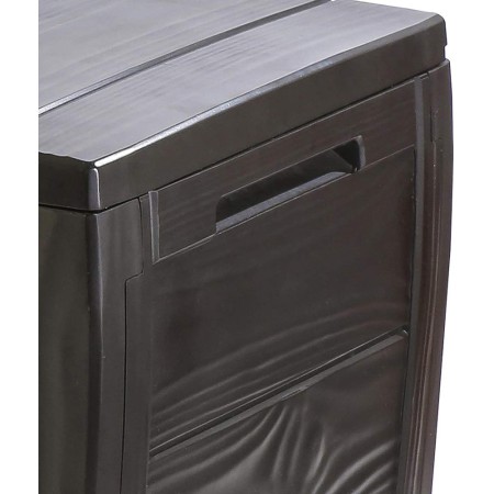 Baule Cassapanca Contenitore Balcone Seduta Marrone 270 Litri Maniglie con Ruote