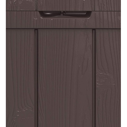 Baule Cassapanca Contenitore Balcone Seduta Marrone 270 Litri Maniglie con Ruote