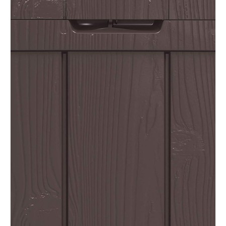 Baule Cassapanca Contenitore Balcone Seduta Marrone 270 Litri Maniglie con Ruote