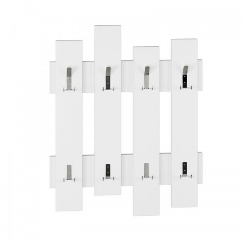 Appendiabiti a Muro in Legno Bianco con Ganci Moderno Mobile ingresso a Parete