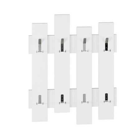 Appendiabiti a Muro in Legno Bianco con Ganci Moderno Mobile ingresso a Parete