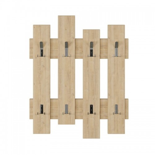 Mobile da Ingresso a Muro Appendiabiti Moderno a Parete in Legno Rovere Ganci