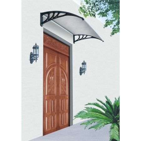 Pensilina 120x80 in Policarbonato Compatto Trasparente Tettoia Ingresso Moderna