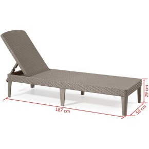 Lettino Prendisole in Resina Spiaggia Piscina Giardino Relax Cappuccino Sdraio 2