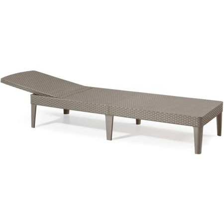Lettino Prendisole in Resina Spiaggia Piscina Giardino Relax Cappuccino Sdraio