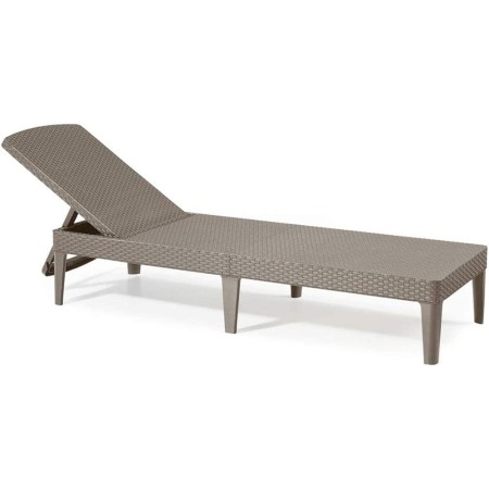 Lettino Prendisole in Resina Spiaggia Piscina Giardino Relax Cappuccino Sdraio