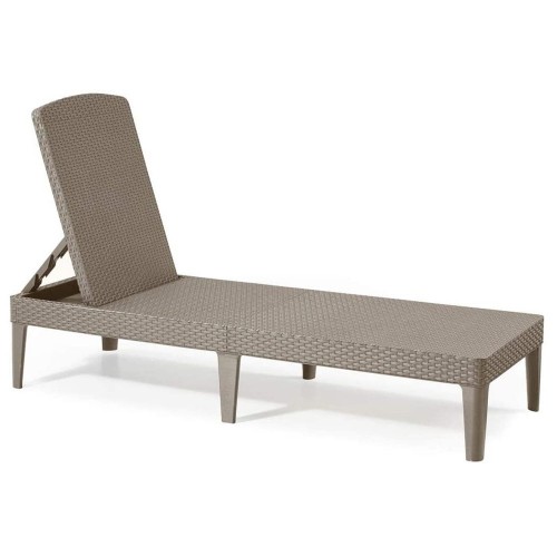 Lettino Prendisole in Resina Spiaggia Piscina Giardino Relax Cappuccino Sdraio