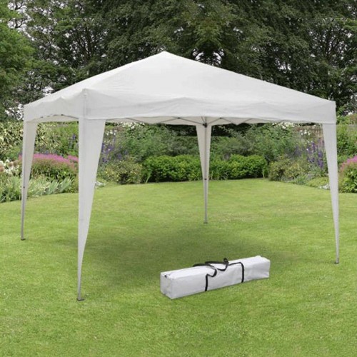 Gazebo Bianco 3x3 Pop Up Fisarmonica Pieghevole Richiudibile Acciaio da Giardino