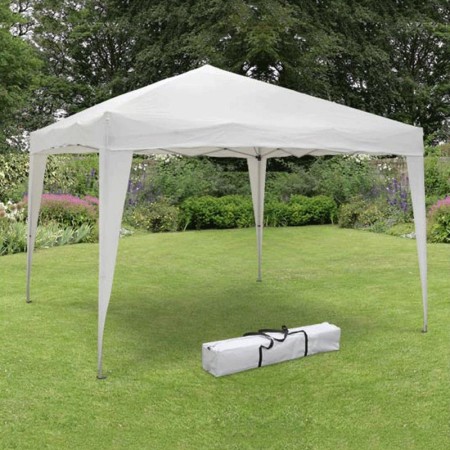 Gazebo Bianco 3x3 Pop Up Fisarmonica Pieghevole Richiudibile Acciaio da Giardino