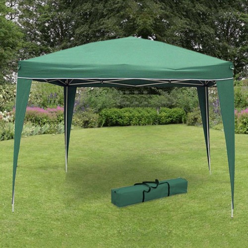 Giardino Gazebo Verde Richiudibile Fisarmonica 3x3 Pop Up Ombra Pieghevole Sacca