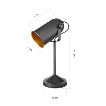 Lampada in Metallo Paralume Direzionabile Attacco Lampadina E27 Nera Pieghevole
