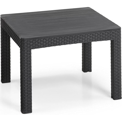 Salottino Poltrone Grafite Moderno con Cuscini Balcone Tavolo Giardino in Resina