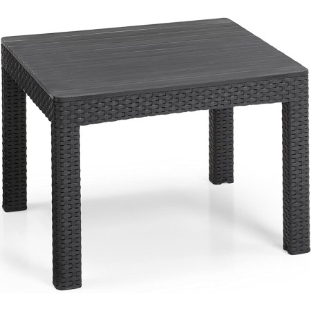Salottino Poltrone Grafite Moderno con Cuscini Balcone Tavolo Giardino in Resina