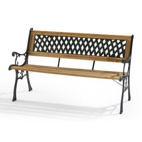 Panchina in Ghisa Legno da Esterno Rombi Panca Arredo Giardino Seduta Terrazzo