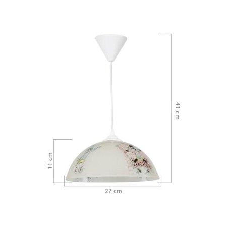 Lampadario Sospeso per Cameretta Ragazzi Lampada a Sospensione Vetro Bianco