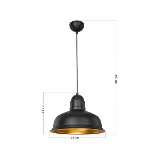Lampada a Sospensione per Camera Salone in Metallo Nero Lampadario Sospeso