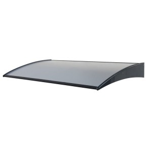 Pensilina Tettoia 140x75 in Alluminio Nero da Esterno Portone Staffe Sopra Porta