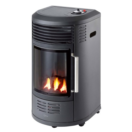 Stufa a Gas 3.4kW Infrarossi Effetto Camino Catalitica Fiamma Vera
