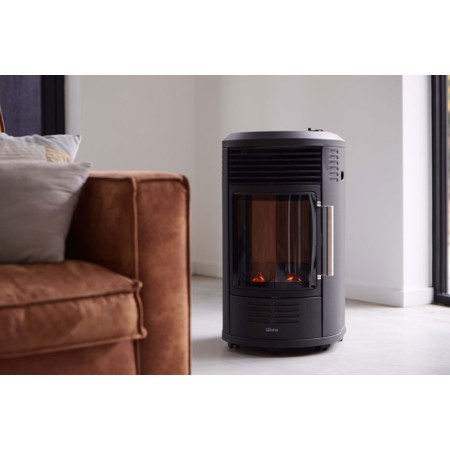Stufa a Gas 3.4kW Infrarossi Effetto Camino Catalitica Fiamma Vera