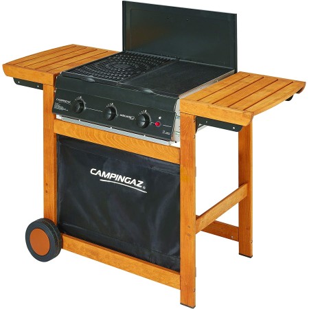 Campingaz Barbecue Dual Gas 14 Kw Metano GPL 3 Bruciatori Griglia Piastra Ghisa | BricoShop24