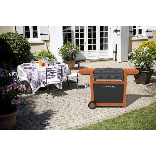Campingaz Barbecue Dual Gas 14 Kw Metano GPL 3 Bruciatori Griglia Piastra Ghisa | BricoShop24
