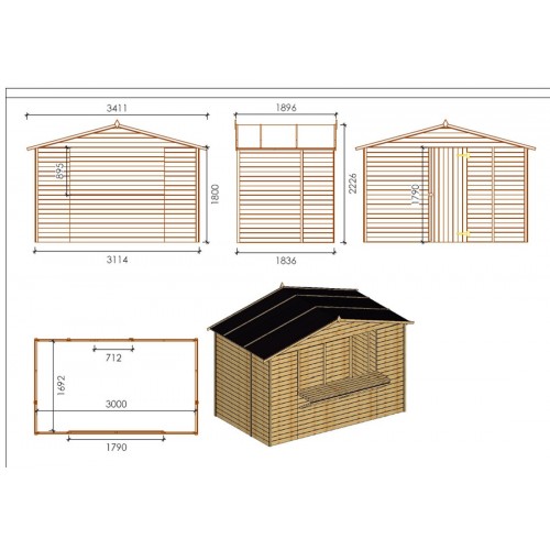 Casetta in Legno a Pannelli Chiosco da Giardino Spiaggia | BricoShop24