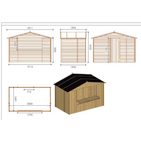 Casetta in Legno a Pannelli Chiosco da Giardino Spiaggia | BricoShop24