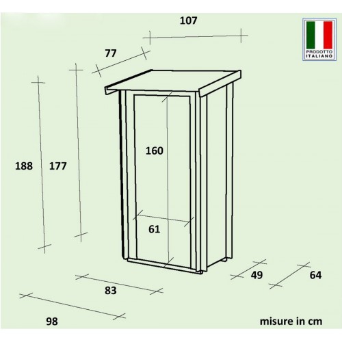 Armadio Casetta in Legno con Pavimento Ripostiglio Attrezzi da Giardino Balcone | BricoShop24