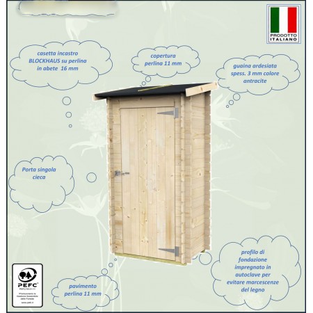 Armadio Casetta in Legno con Pavimento Ripostiglio Attrezzi da Giardino Balcone | BricoShop24