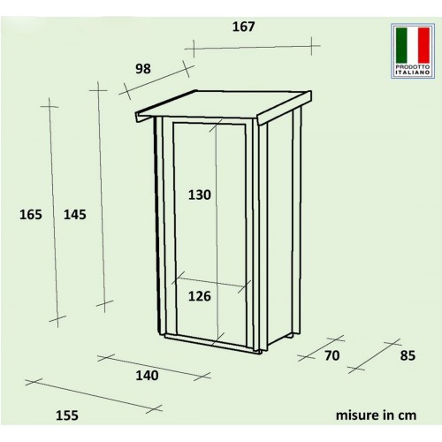 Armadio in Legno Pavimento Casetta Ripostiglio Attrezzi Giardino Esterno Balcone | BricoShop24