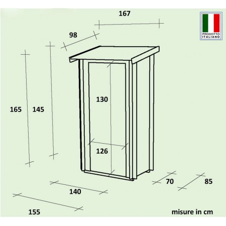 Armadio in Legno Pavimento Casetta Ripostiglio Attrezzi Giardino Esterno Balcone | BricoShop24