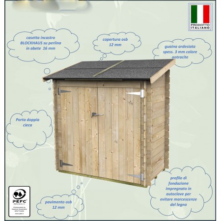 Armadio in Legno Pavimento Casetta Ripostiglio Attrezzi Giardino Esterno Balcone | BricoShop24