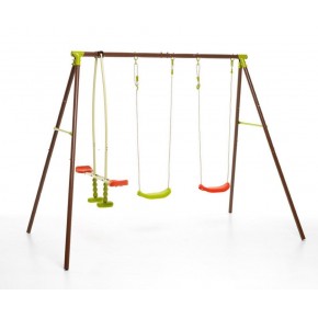 Altalena in acciaio 4 Posti Seggiolini a Tavoletta per Bambini Esterno | BricoShop24