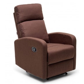 Poltrona Reclinabile Marrone Manuale Letto con Poggiapiedi | BricoShop24
