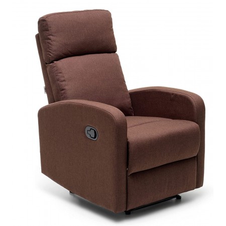 Poltrona Reclinabile Marrone Manuale Letto con Poggiapiedi | BricoShop24