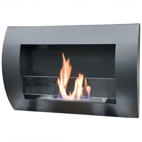 Camino a Bioetanolo a Parete Stufa Etanolo Caminetto Nero | BricoShop24
